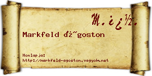 Markfeld Ágoston névjegykártya